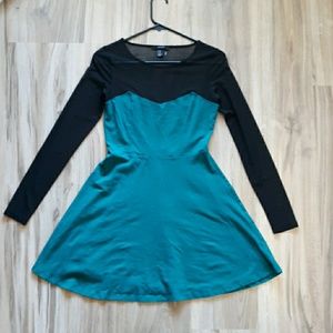 Forever 21 Teal Green Skater Dress Medium